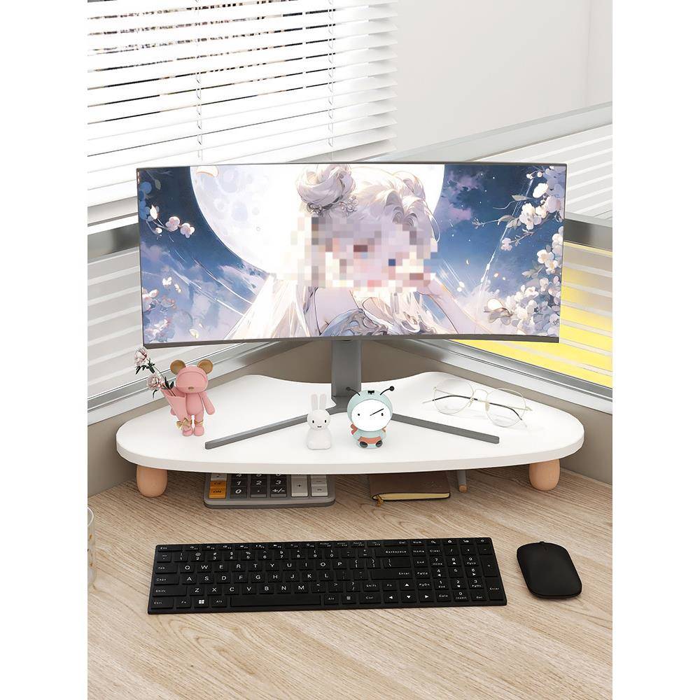 转角工位电脑增高架办公室桌面显示器抬高底座屏幕增高支架收纳架