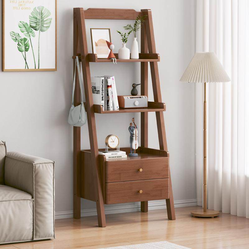 梯形多层收纳架带抽屉饰品展示博物架客厅实木置物架简约北欧书架,居家布艺,入户地垫,淘宝优惠券,粉丝福利购,淘宝优惠卷