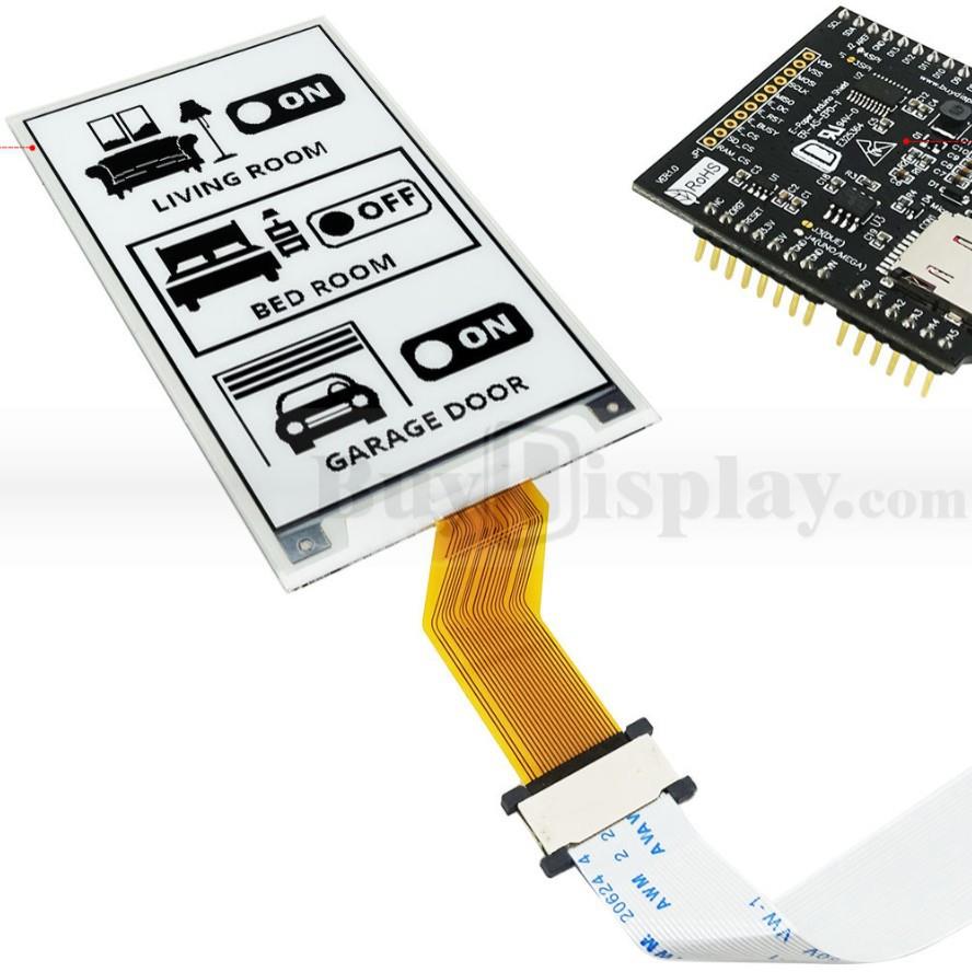3.7寸白底黑字电子墨水屏/电子纸240x416分辨率带Arduino转接板