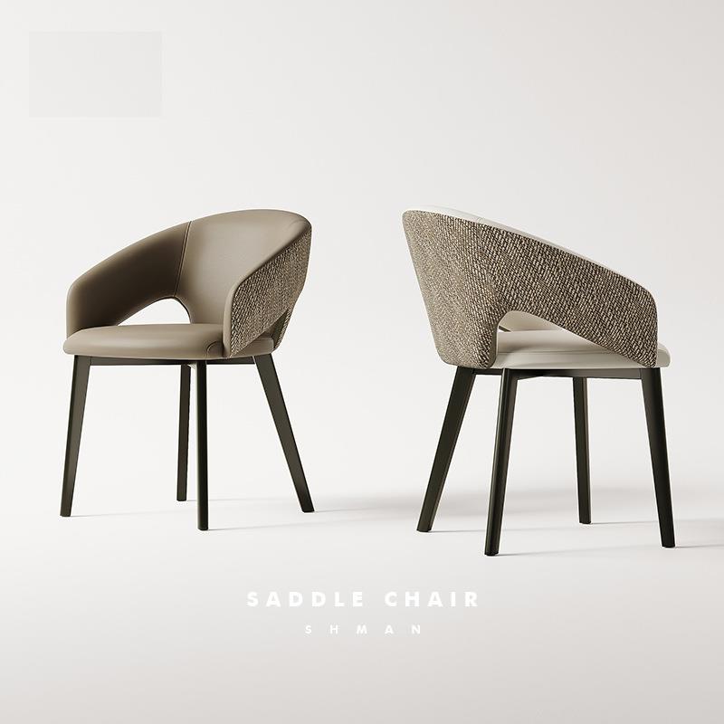 意式极简设计师高级感家用餐厅餐椅简约现代轻奢餐桌椅靠背椅子