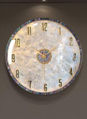 新款挂钟轻奢客厅钟表挂墙高档贝壳静音钟表网红时钟wallclock