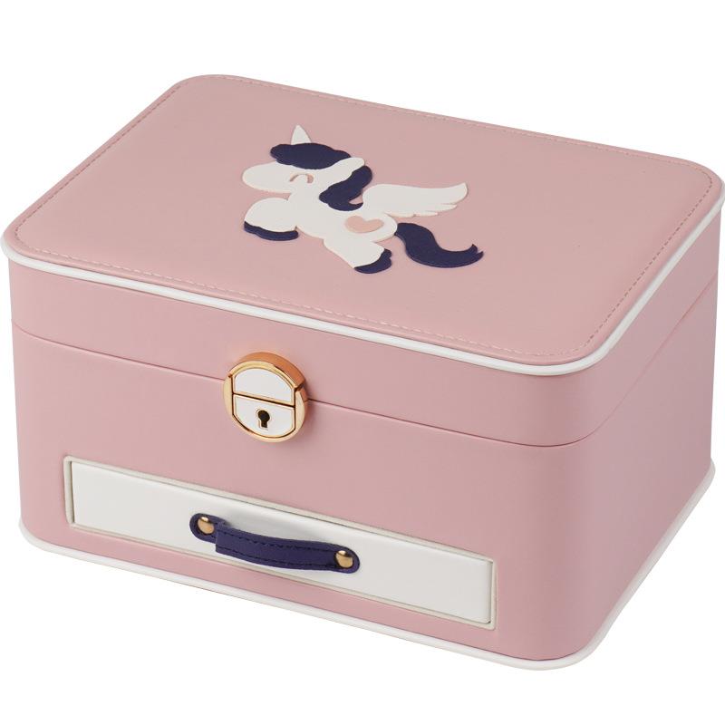 首饰盒儿童三层大号家用抽屉式桌面首饰收纳盒多层收纳超大大容量