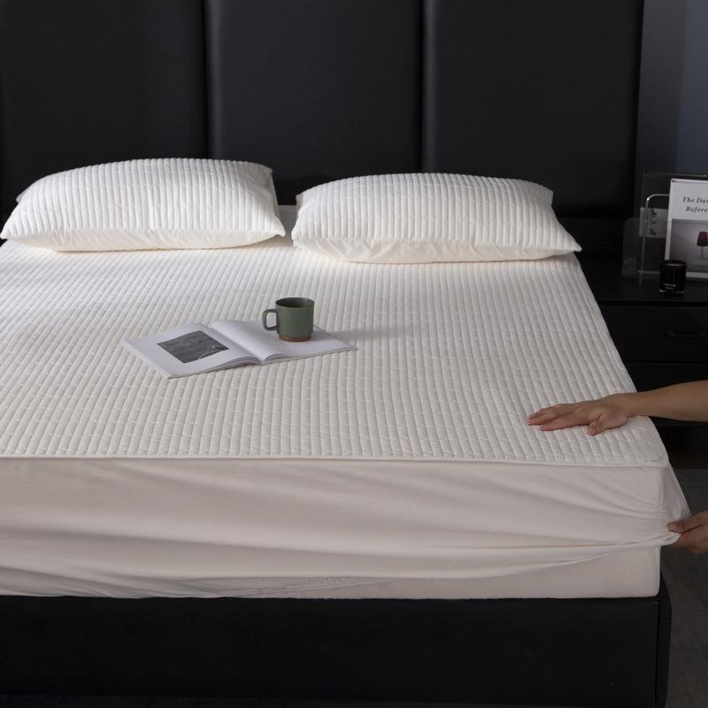 秋冬新款纯棉床笠夹棉加厚加高30CM纯色床罩席梦思保护套防跑