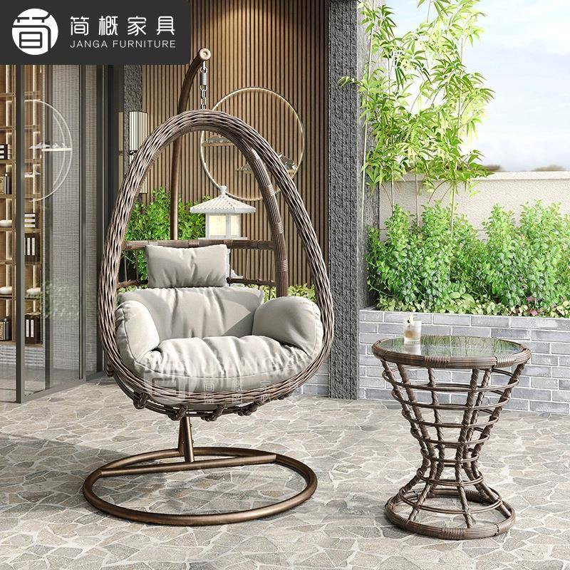 户外别墅庭院吊篮秋千防雨防晒藤编摇椅家具网红鸟巢休闲吊椅秋千