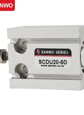 三和气缸SCDU20-5D铝合金自由安装缸外形小巧安装方便sanwo气动缸