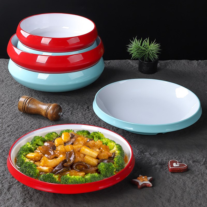 密胺网红火锅餐具鸭肠毛肚配菜盘子饭店创意酸菜鱼冒菜盘塑料