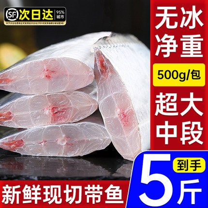 东海带鱼新鲜冷冻整箱10斤袋雷达网带鱼段刀鱼中段海鱼海鲜水产鲜