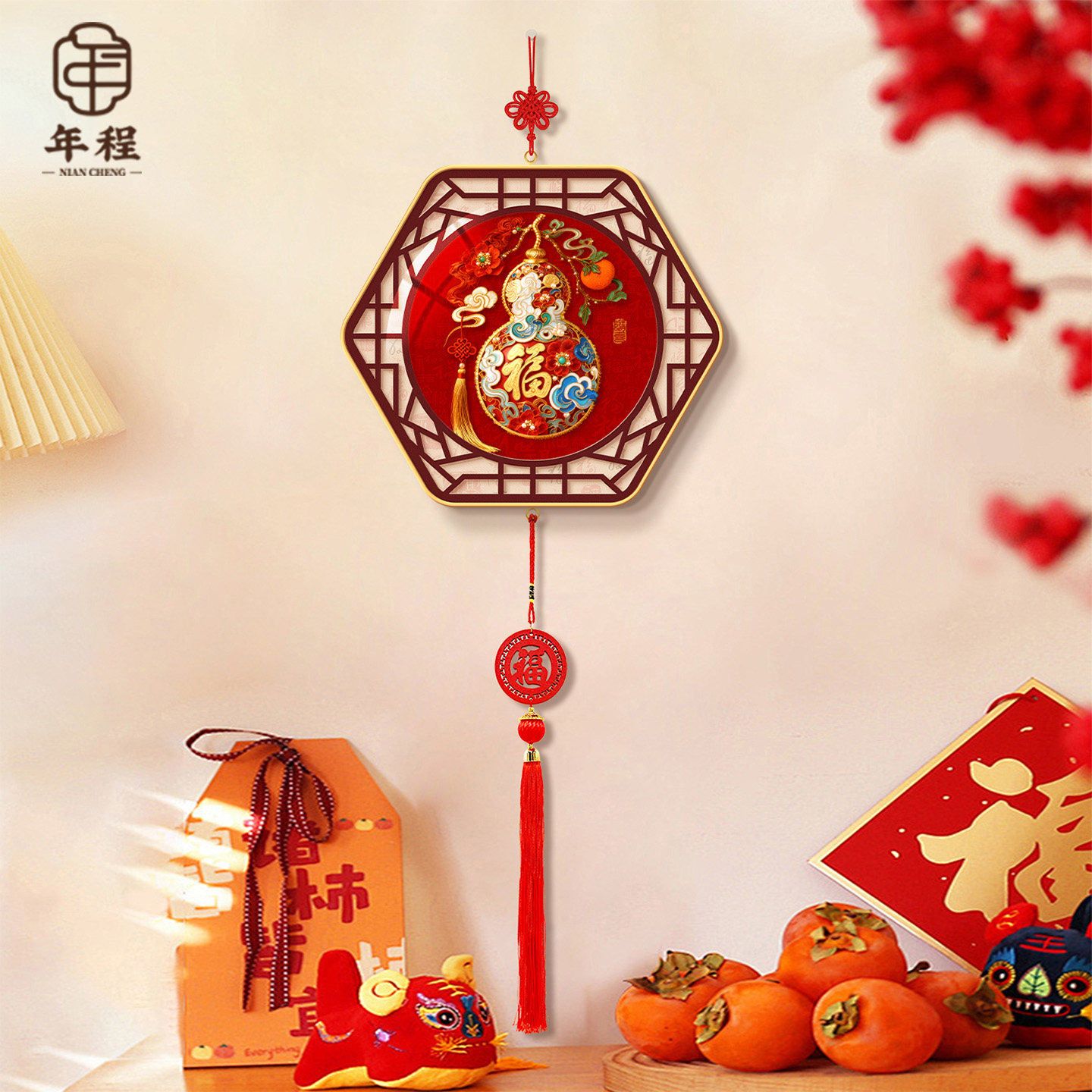 葫芦中国结挂件2026新年客厅电视背景墙挂饰乔迁新居福禄吉祥挂饰