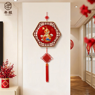 福禄葫芦电视背景墙装饰画新中式中国结斗柜挂饰新年乔迁入宅挂饰