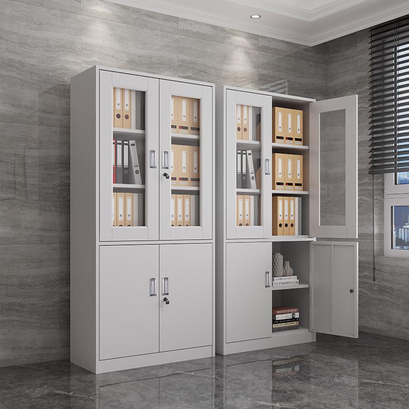 钢制办公室文件柜铁皮柜资料档案柜财务凭证柜带锁储物柜抽屉书柜