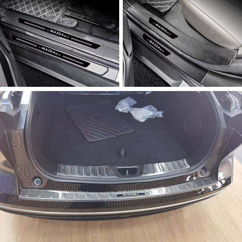 适用于24款马自达EZ-6门槛条改装迎宾踏板后备箱后护板尾门防护饰