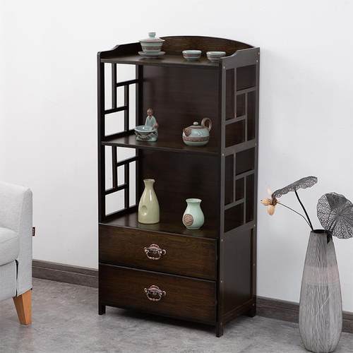 餐边柜落地简约转角茶水柜竹实木中式客厅办公室收纳茶柜置物架