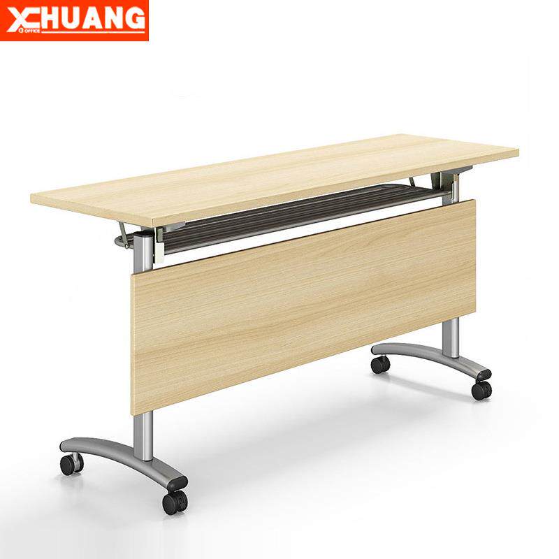 折叠培训桌椅会议桌长条桌长桌可折叠移动桌子带轮办公桌培训机构