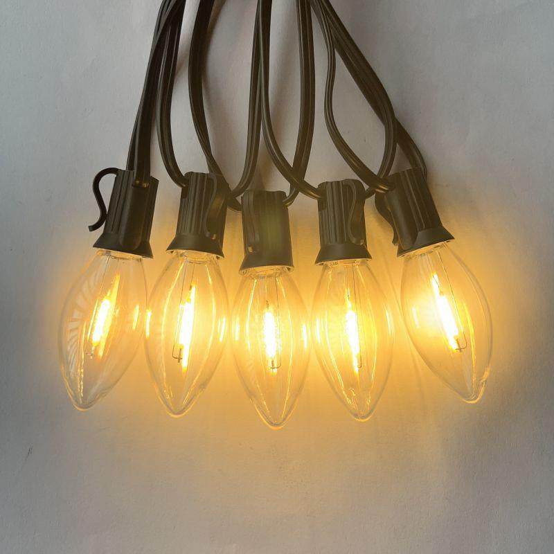 圣诞装饰E12灯串万圣节用C26C9LED灯串25FT25灯户外庭院灯