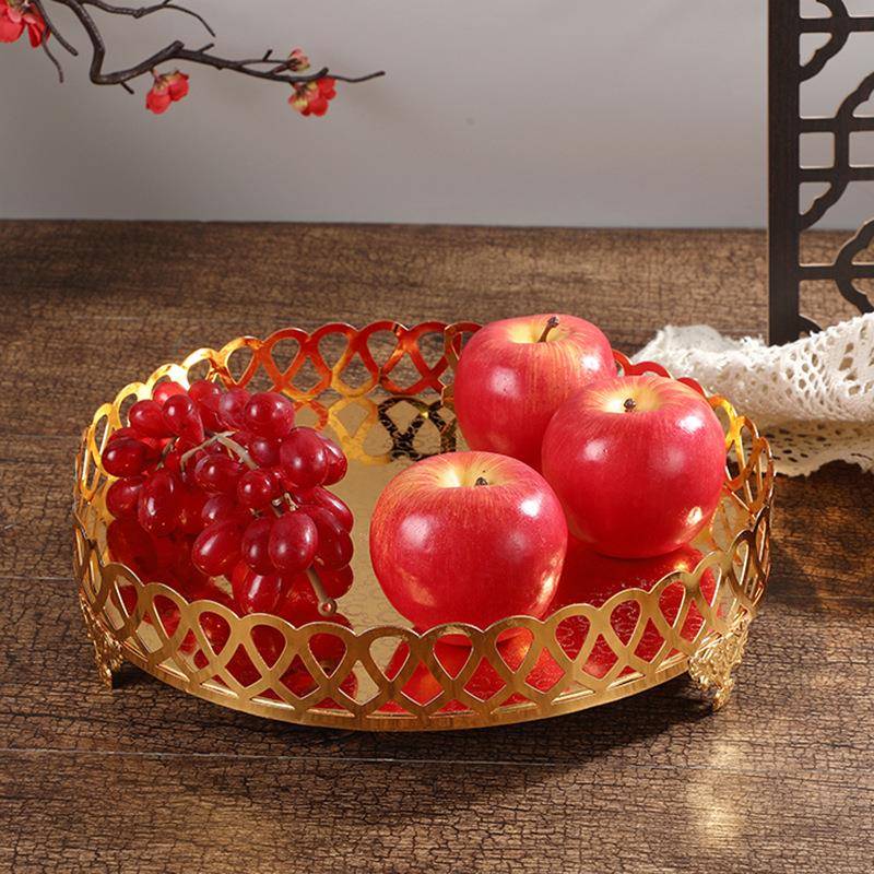 北欧轻奢镂空设计果盘家用简约茶几水果点心置物篮时尚个性水果盘
