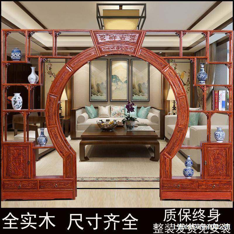 博古架隔断架客厅66古月博古中式圆门客月洞门洞门实木古董门月亮