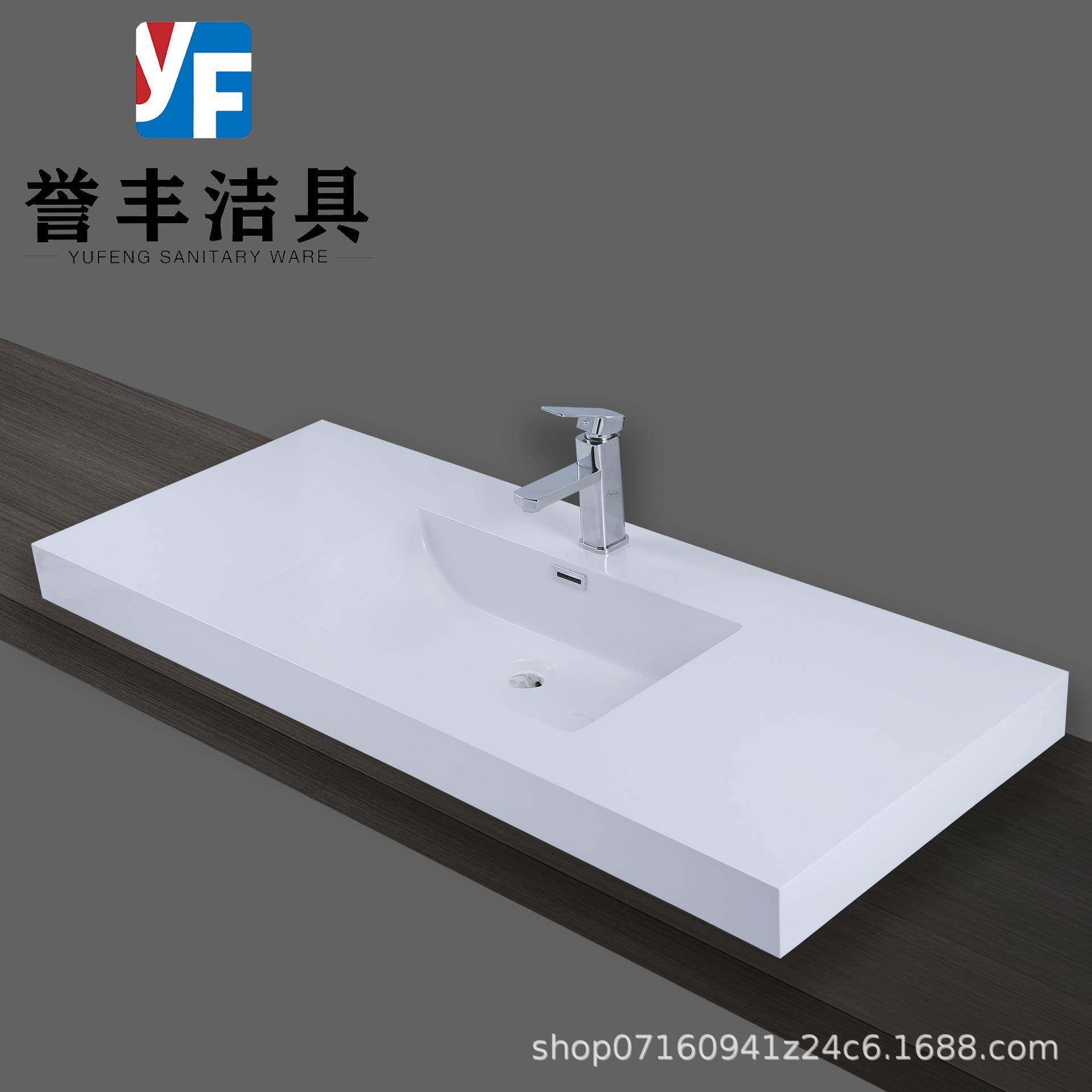 源头工厂人造石一体盆洗漱台盆微晶石洗手水池胶衣亚克力浴室柜盆