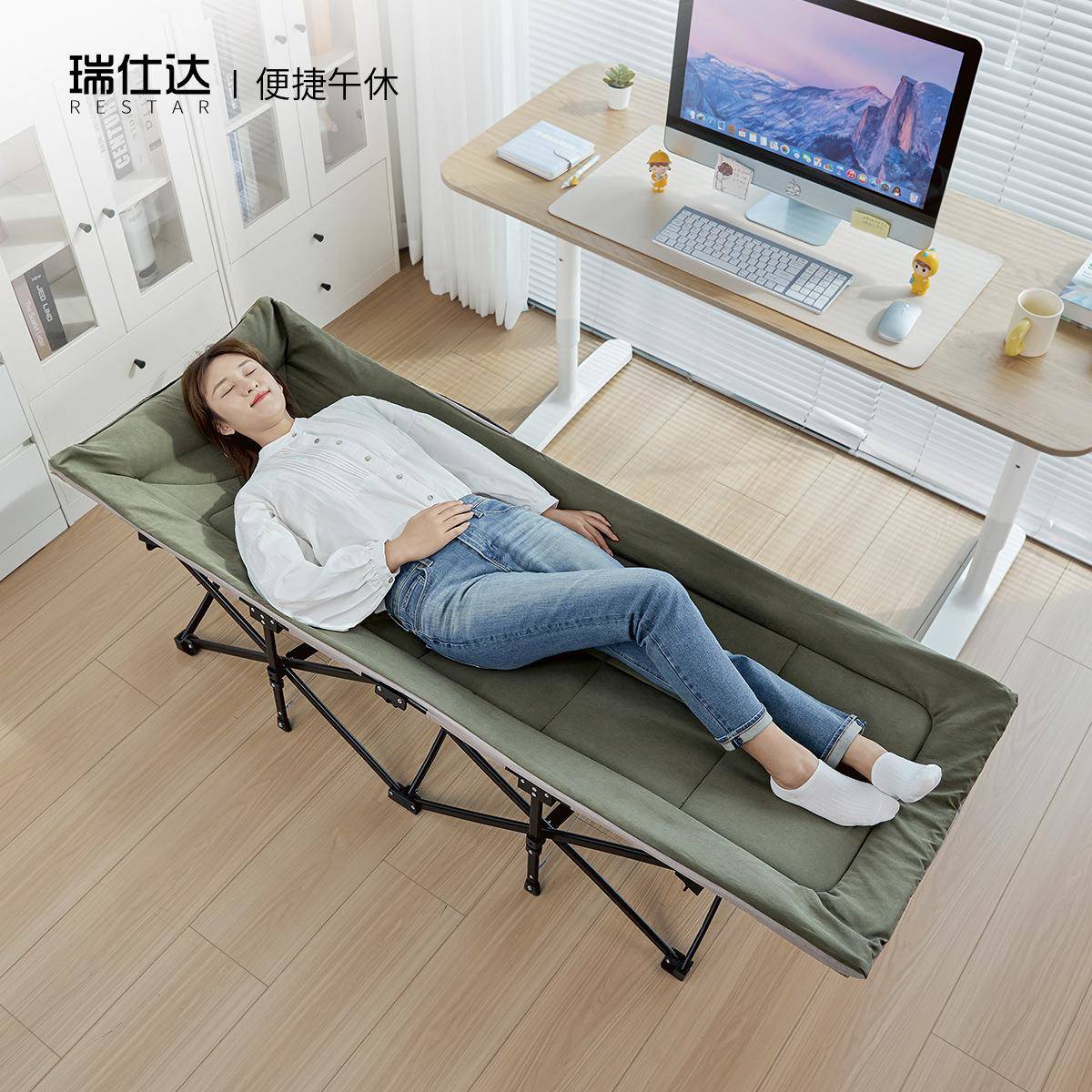 瑞仕达折叠床办公室午休单人陪护床家用成人简易便携行军午睡神器