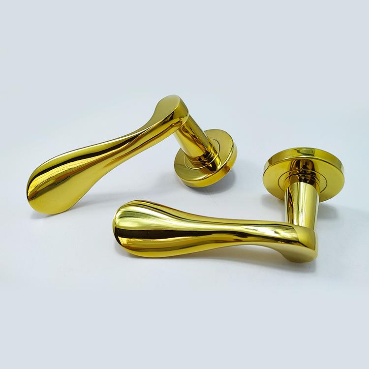 304不锈钢分体式静音门锁精铸实心把手卧室门锁执手锁欧式把手