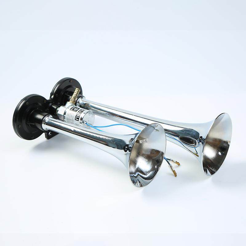 热销气泵汽车喇叭150DB双管锌合金气喇叭大货车汽笛空气喇叭