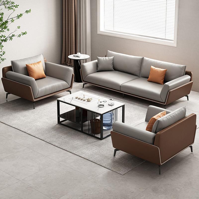 休闲接待沙发洽谈会客沙发老板办公室真皮沙发休息区商务办公沙发