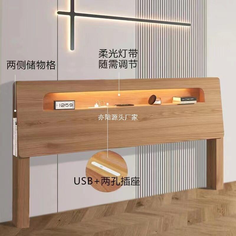 新款实木床头板单买白色床靠背实木落地烤漆韩式床头板1.8米双人