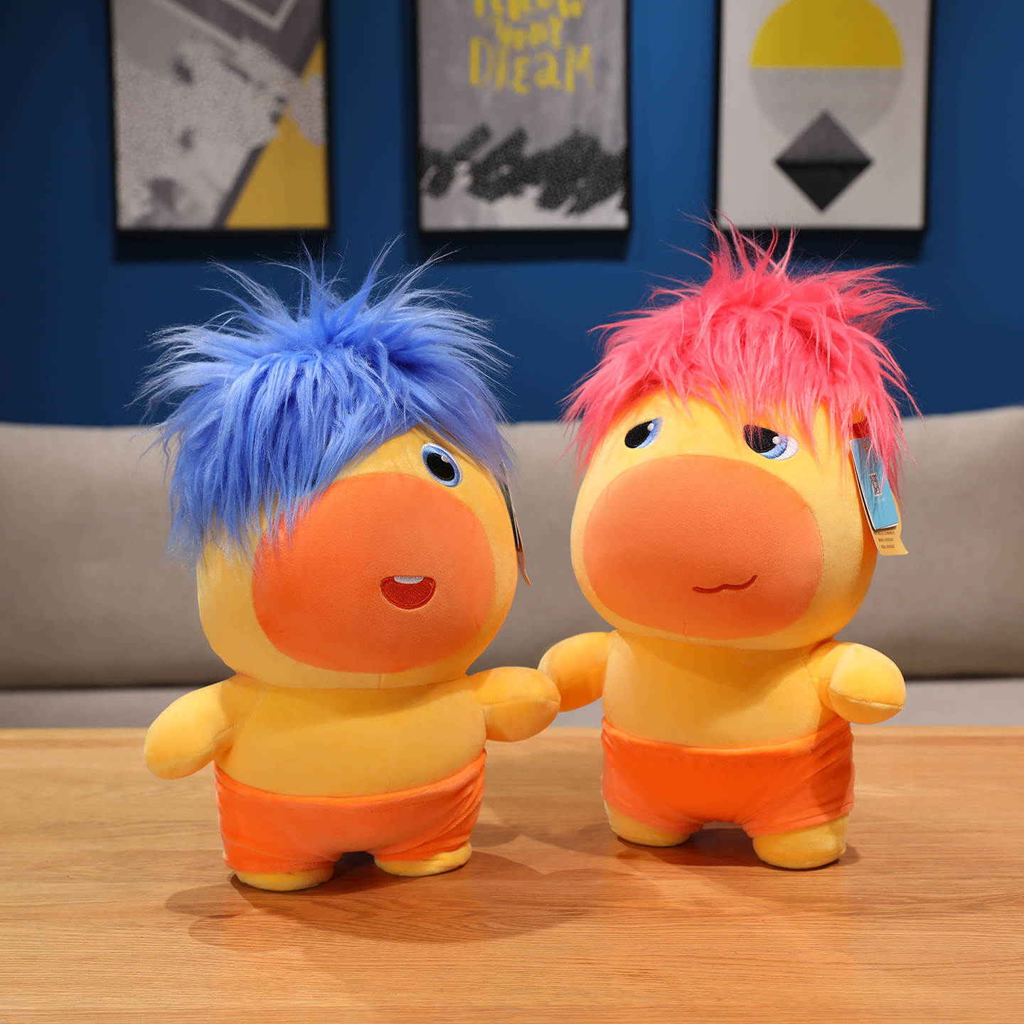 正版杀马特发型水豚噜噜大玩偶