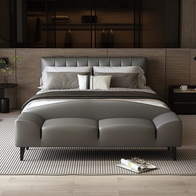 极简轻奢床尾凳长条凳凳带边衣床卧室床放凳尾长凳高端靠背衣帽间