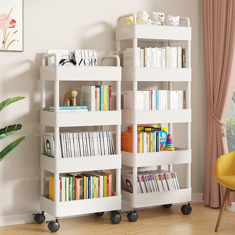 收纳书柜书架置物架落地带小推车轮儿童办公桌桌简易桌面可移动下
