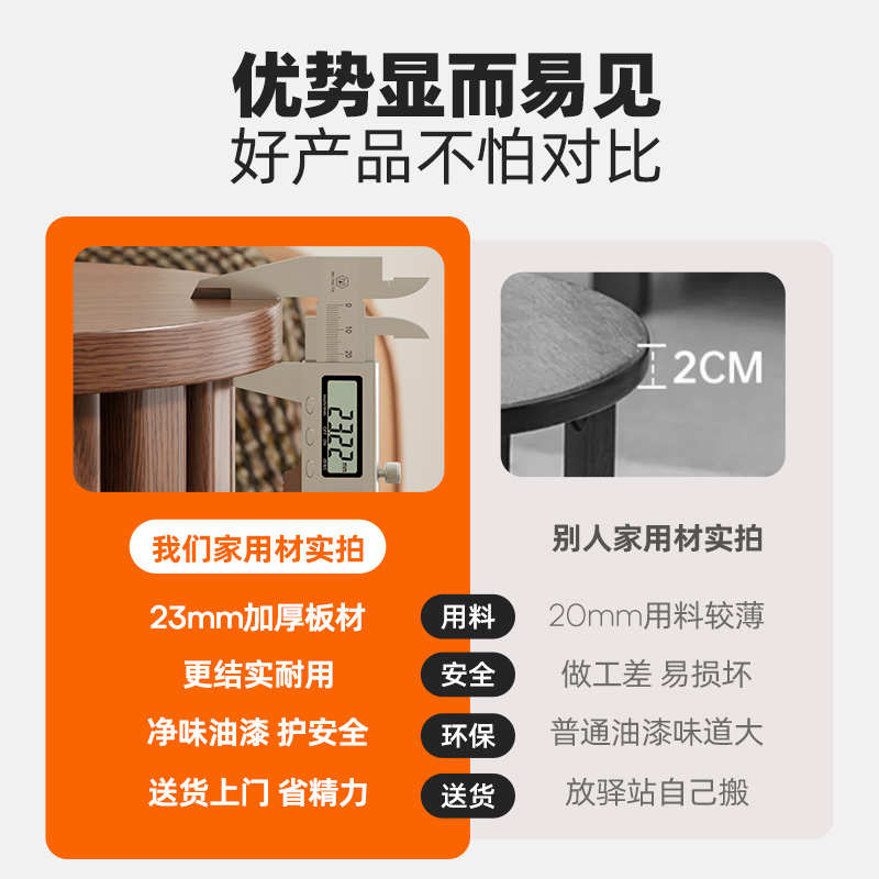 实木凳子可叠放组装多功能组合收纳凳叠叠乐圆凳家用现代简约餐椅