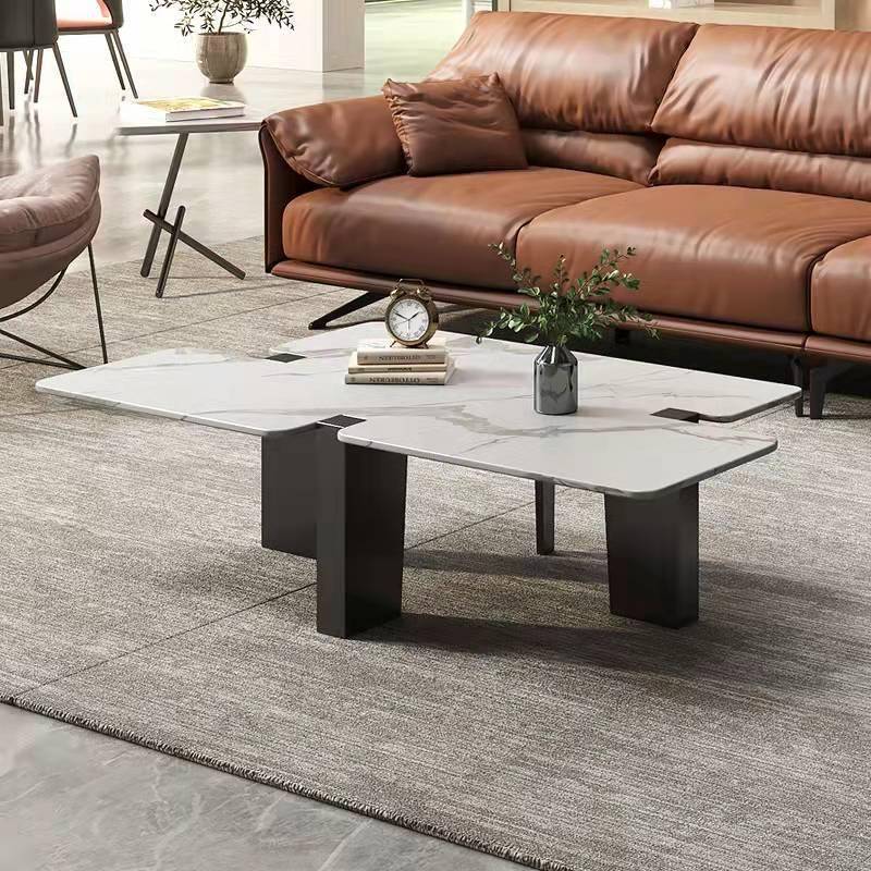 轻奢创意岩板茶几简约造型不规则现代大户型高级感异性设计小边几