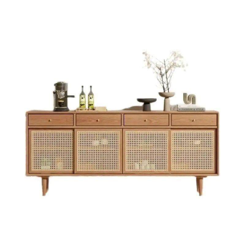 藤编餐边柜北欧实木茶水柜客厅储物柜简约现代收纳柜玄关柜日式柜,家装灯饰光源,其它灯具灯饰,淘宝优惠券,粉丝福利购,淘宝优惠卷