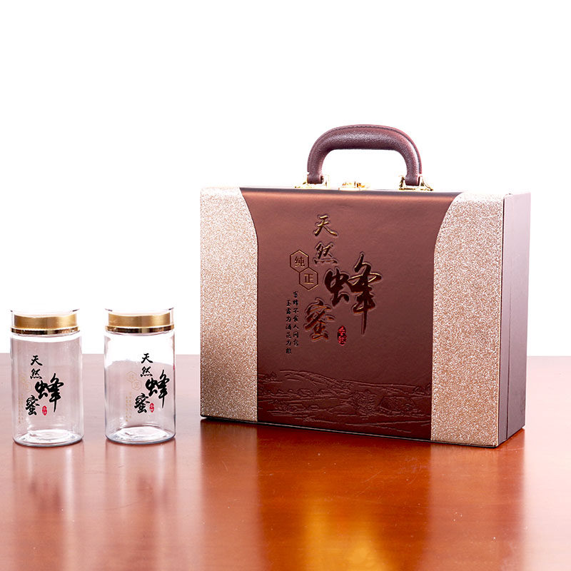 中秋新款 斤装蜂蜜空盒含瓶品装盒木质皮盒礼品盒定制