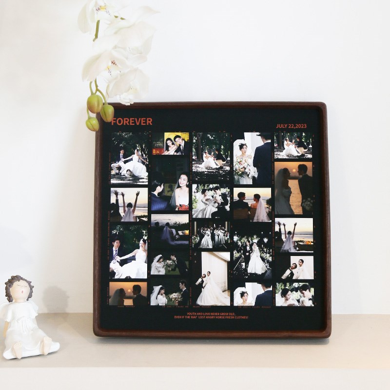 黑胡桃相框摆台照片定制y加洗照片送朋友礼物实木框 挂墙