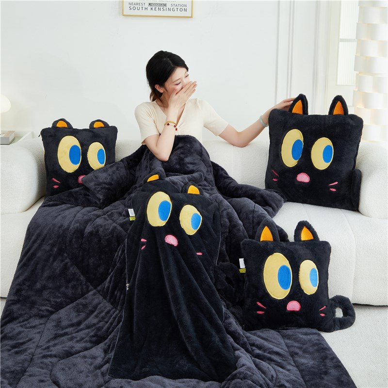 立体加厚抱枕被子两用车载靠垫枕头被午休被二合一