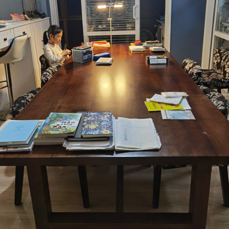 莫比恩客厅大书桌工作台家用长条桌子学习超大桌子实木学生阅读桌