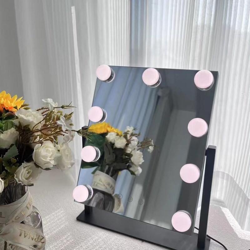 镜台式带灯桌面宿舍家用网红补光梳妆灯泡ns镜子