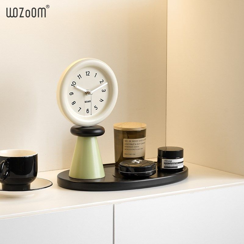 WOZOO屋准家居奶油风时钟桌面摆件客厅玄关收纳托盘装饰品,家居饰品,桌面摆件,淘宝优惠券,粉丝福利购,淘宝优惠卷