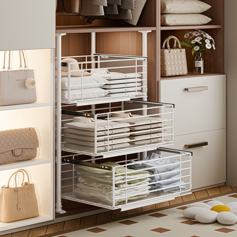 衣柜拉篮抽屉式分层伸缩滑轨推拉收纳改造内置抽拉裤架,基础建材,衣柜拉篮,淘宝优惠券,粉丝福利购,淘宝优惠卷