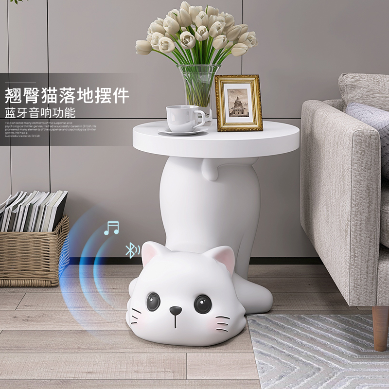大型猫咪茶几客厅落地摆件家居饰品床边托盘电视柜沙发旁乔迁礼物