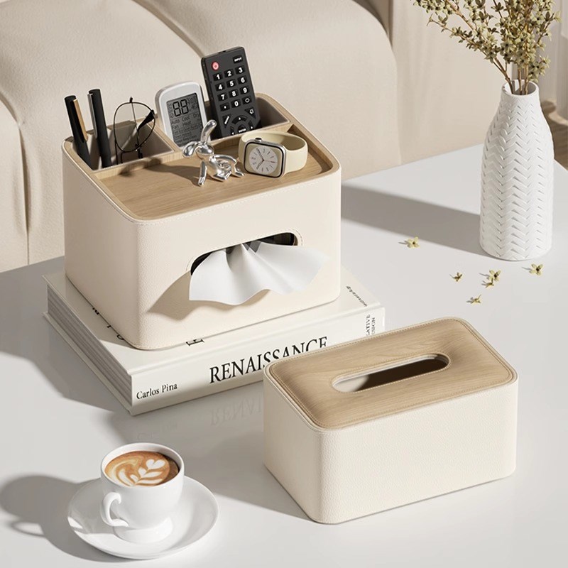 纸巾盒客厅高档轻奢抽纸盒家用创意多功能茶几收纳盒