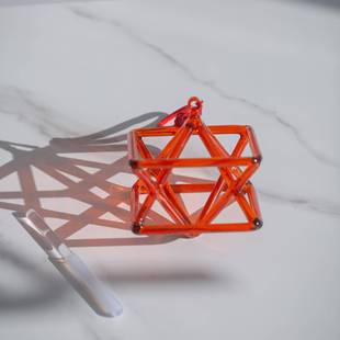 橙色摩卡巴梅尔卡巴水晶金字塔石英瑜伽