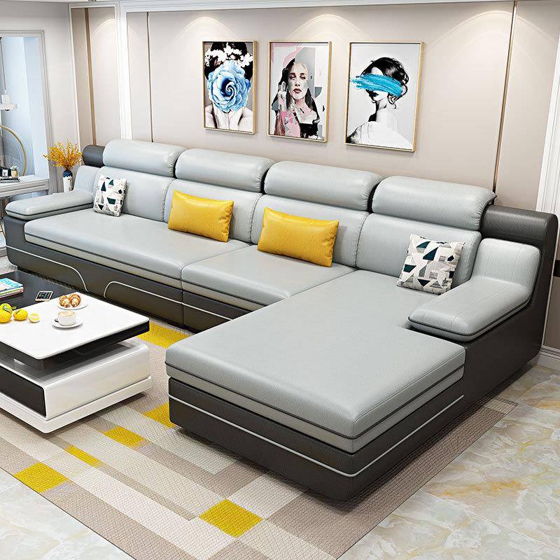 布艺沙发简约现代北欧客厅组合套装家用大户型转角贵妃科技布家具