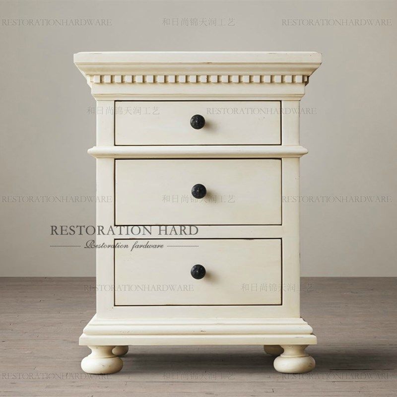 乡村床头柜 实木原木色 简约欧式收纳柜 法式简欧储物柜 定做,住宅家具,床头柜,淘宝优惠券,粉丝福利购,淘宝优惠卷