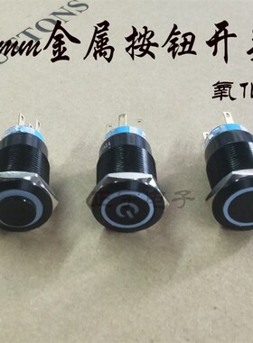 9金属按钮开关平头高头带环形灯自复按钮6vvvv