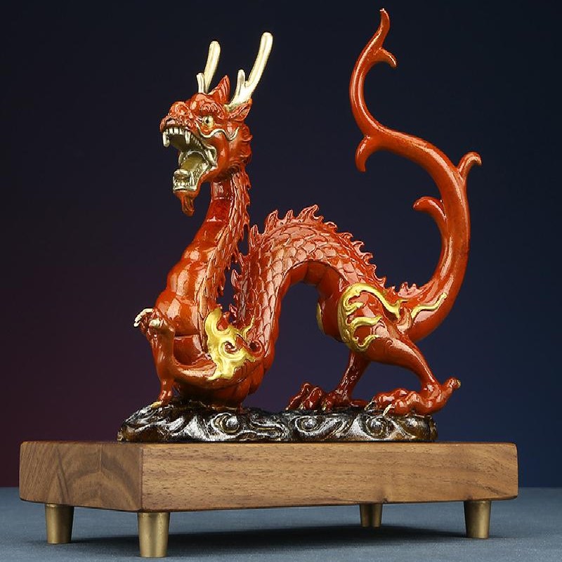 彩铜龙行天下摆件生肖龙祥龙家居装饰开业礼品摆设