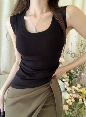 盐系轻熟风黑色冰丝针织