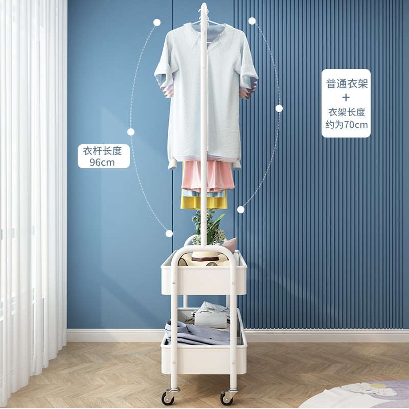 晾衣架落地卧室内简易晾衣v杆家用衣帽架床头挂衣架宿舍晒衣服架
