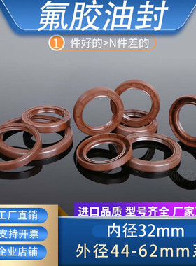 GB/T13871唇形密封圈FBTC型旋转氟胶骨架油封内径32mm外径44-62mm