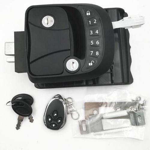 房车改装配件游艇轮船房车房门锁黑色磨砂电子锁R3锁智能锁